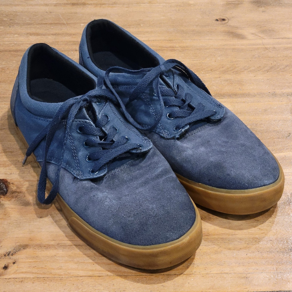 SUPRA Stacks II Men's Size 13 Blue Suede Gum Sole Low Top Skate Shoes Sneakers